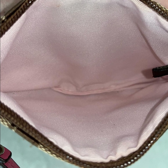 Pink & Brown Vintage Coach Monogram Wristlet - Picture 7 of 8